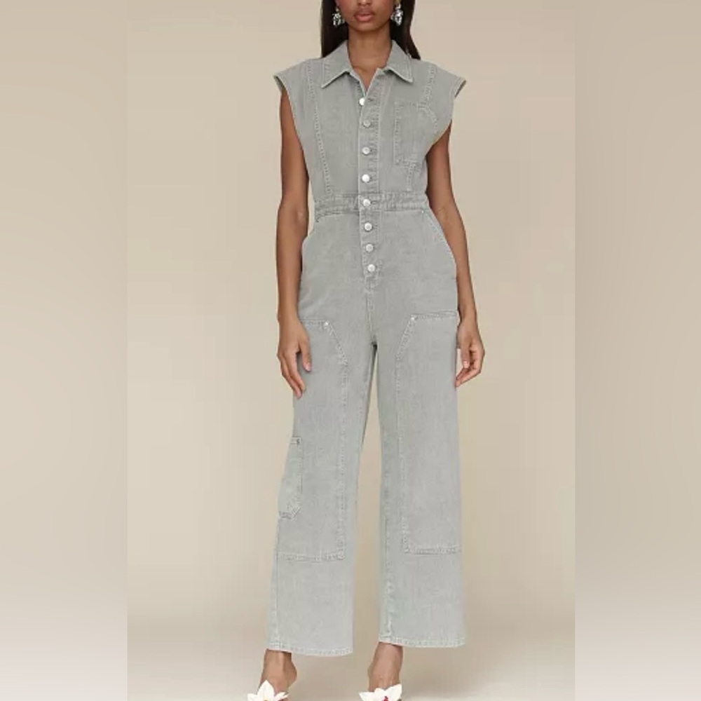 Avec Les Filles Women’s Cotton Carpenter Jumpsuit Sz S